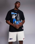[AND1] AND1 oversized t-shirt with sports graphic in black S BLACK