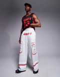 [AND1] AND1 oversized trackies with sports graphic in grey L GREY