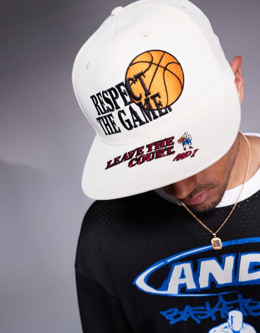 AND1 - Pet met logo en sportmotief in crème, 3 van 3