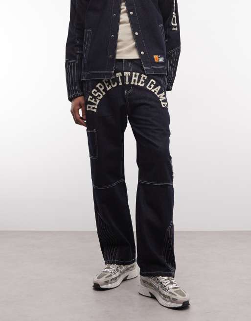 AND1 – Respect The Game – Jeans in Rinse-Waschung mit Kontrastnaht, Kombiteil, 2 von 5