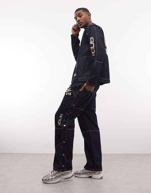 AND1 – Respect The Game – Jeans in Rinse-Waschung mit Kontrastnaht, Kombiteil, 3 von 5