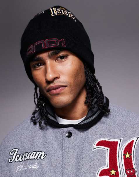 And1 retro badge beanie in black - view 1