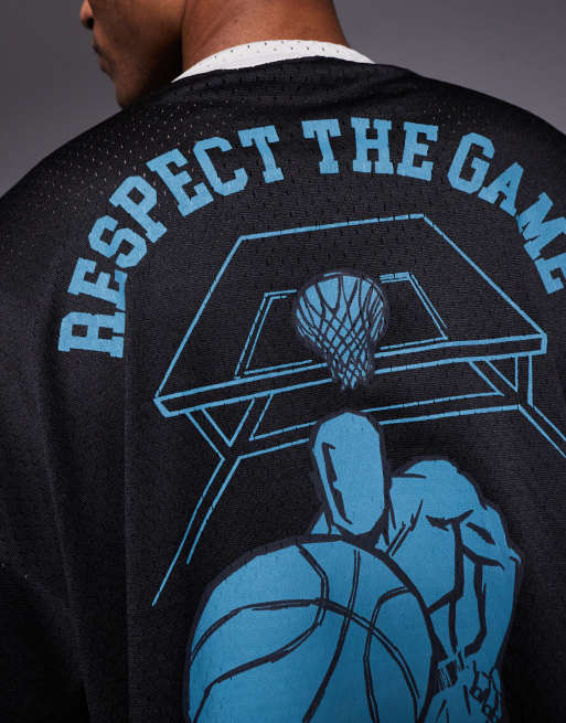 AND1 - Sort jerseytrøje i mesh med dobbeltlag og print, 4 af 5