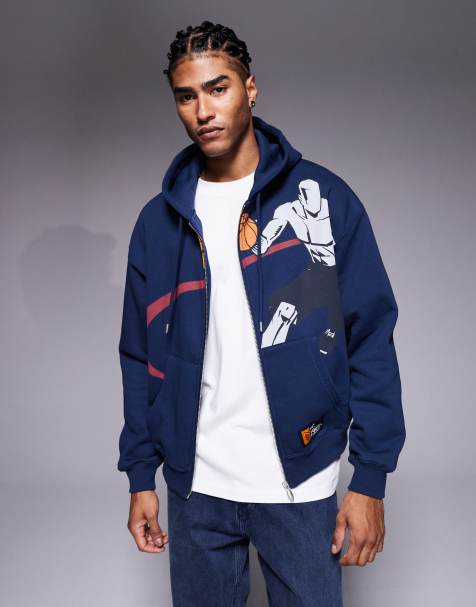 And1 - Sweat à capuche zippé - Bleu marine - view 1