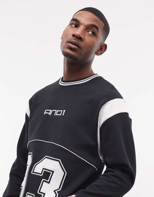 AND1 - Sweat à empiècement logo 93 - Noir, 3 de 5