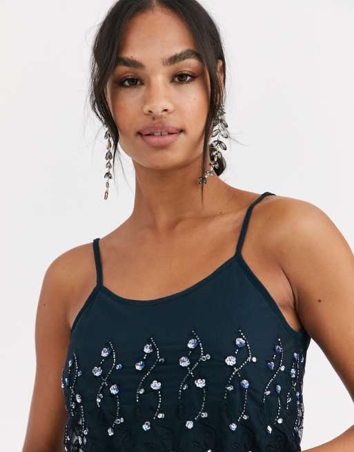 Angeleye embellished outlet maxi dress navy