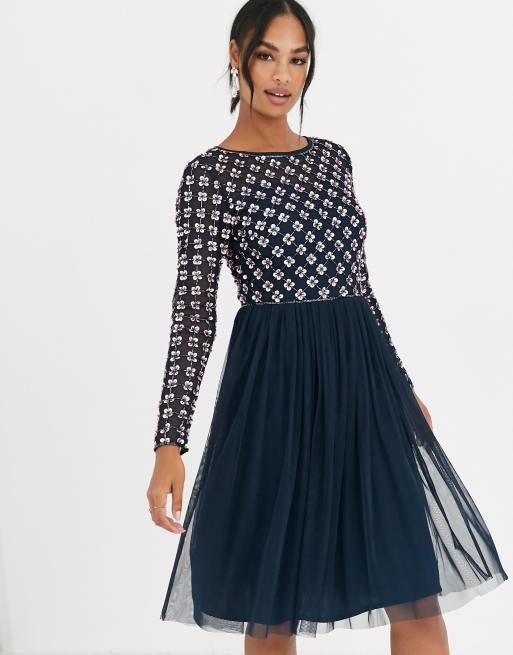 Angeleye embellished maxi dress navy sale