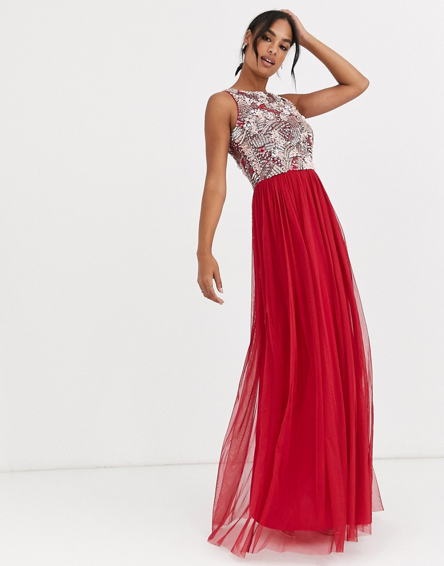 ANGELEYE embellished maxi dress-Red