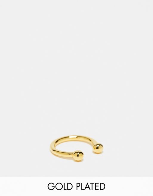 Anillo ajustable con detalle de orbes chapado en oro de 22 quilates con caja de regalo de Rachel Jackson