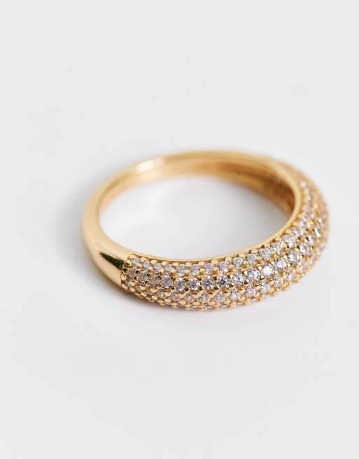 Anillo brillante con incrustaciones de plata de ley chapado en oro de Astrid & Miyu - GOLD, 4 de 4