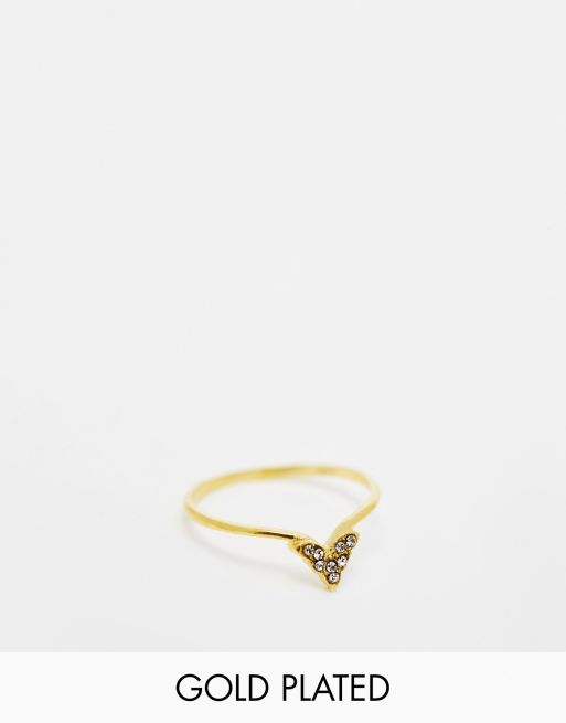 Anillo chapado en oro con pedrería de Kingsley Ryan 