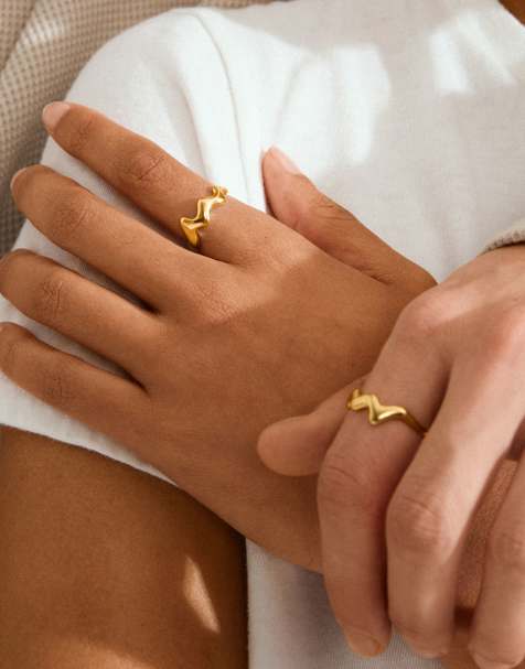 Anillo chapado en oro Larkin de Pilgrim - view 1