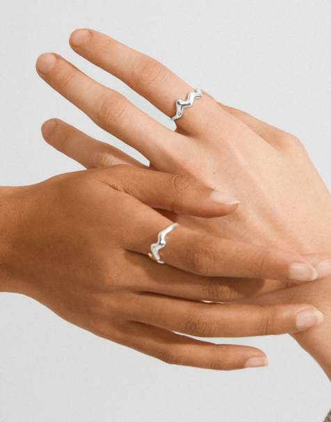 Anillo chapado en plata Larkin de Pilgrim - view 1