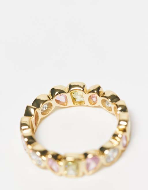 Anillo con diseño biselado de formas variadas de oro vermeil de 18 quilates de Seol + Gold, 2 de 3