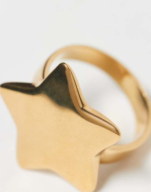 Anillo con diseño de estrella de oro vermeil de 18 quilates de Seol + Gold, 3 de 3