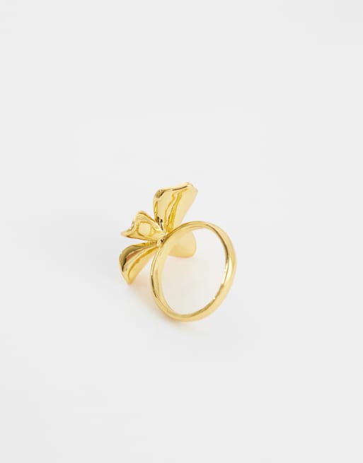 Anillo con diseño de flor chapado en oro de 14 quilates de ASOS DESIGN Curve, 2 de 3