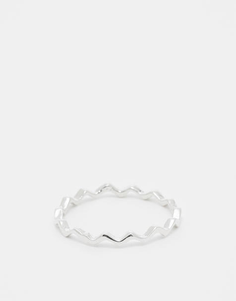 Anillo con diseño de ola de plata de ley de Kingsley Ryan - view 1