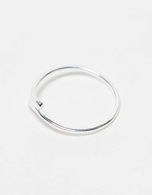 Anillo con diseño envolvente de plata de ley de ASOS DESIGN, 3 de 4