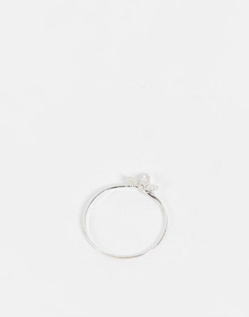 Anillo con triple pétalo de cristal de plata de ley de Kingsley Ryan Curve, 4 de 4