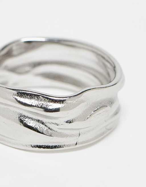 Anillo de banda de 10 mm plateado de acero inoxidable de Lost Souls, 2 de 4
