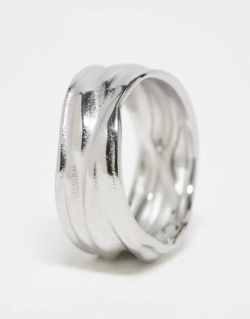 Anillo de banda de 10 mm plateado de acero inoxidable de Lost Souls, 4 de 4