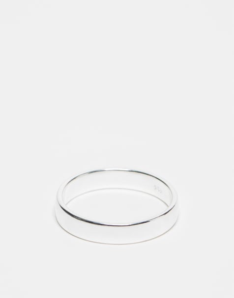 Anillo de banda de plata de ley de ASOS DESIGN - view 1