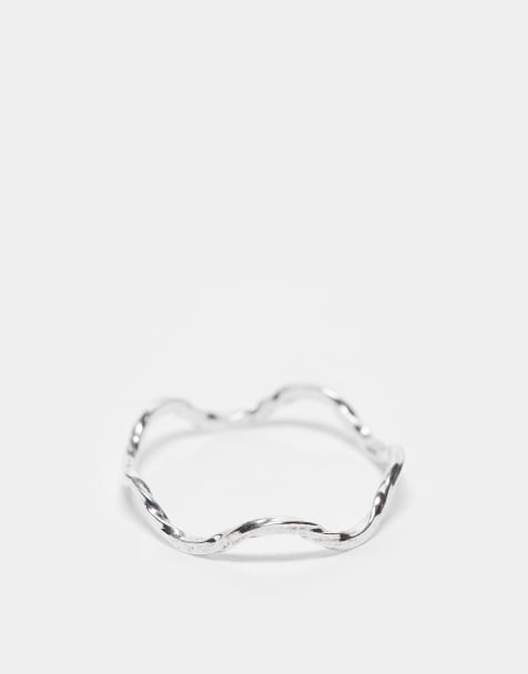 Anillo de banda repujado ondulado de plata de ley de Kingsley Ryan - view 1