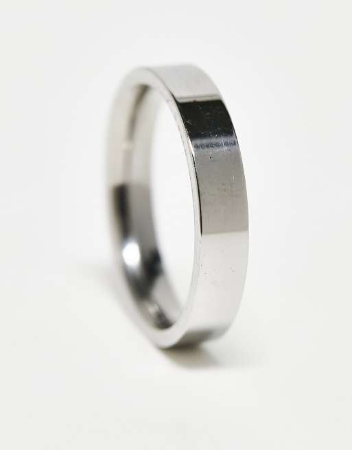 Anillo de tono platino de 4 mm de acero inoxidable de Lost Souls, 2 de 4