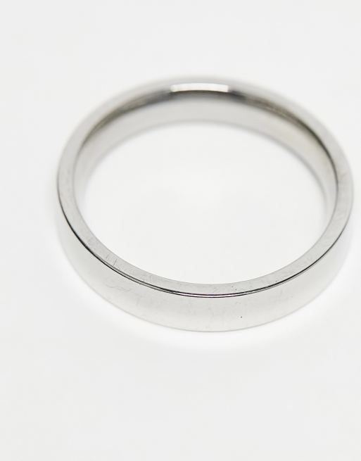 Anillo de tono platino de 4 mm de acero inoxidable de Lost Souls, 3 de 4