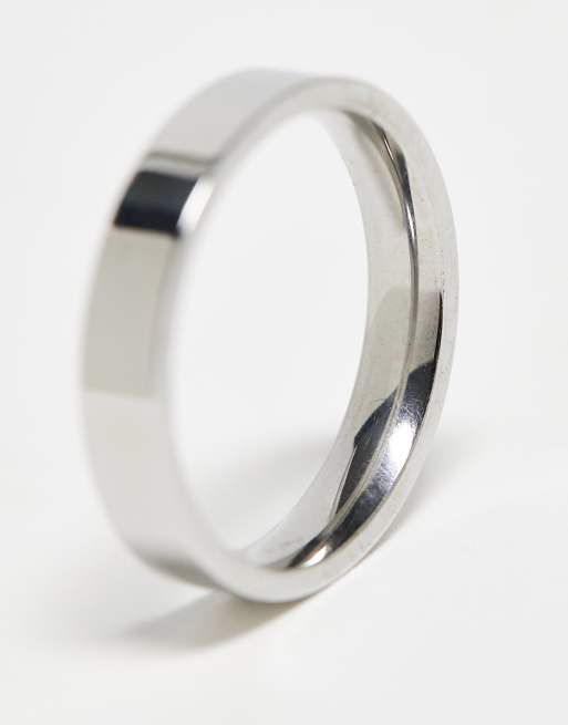 Anillo de tono platino de 4 mm de acero inoxidable de Lost Souls, 4 de 4