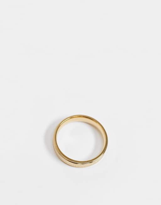 Anillo dorado con banda de acero inoxidable y diseño de números romanos de ASOS DESIGN, 4 de 4