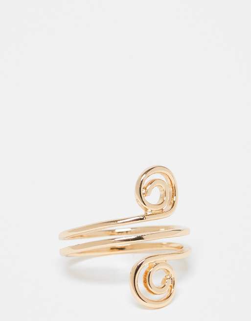 Anillo dorado con detalle de dos remolinos de ASOS DESIGN Curve