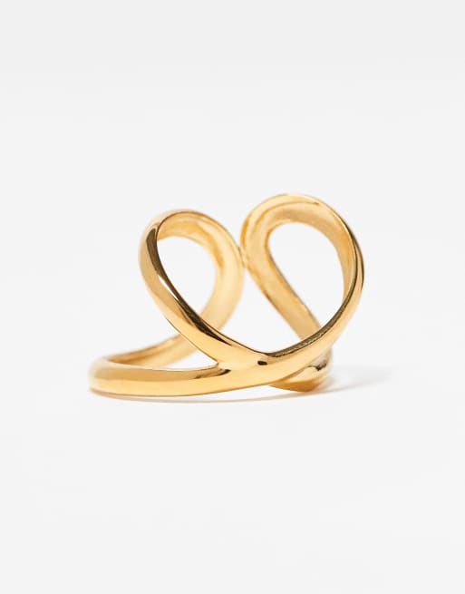 Anillo dorado con diseño abierto de acero inoxidable resistente al agua de ASOS DESIGN, 3 de 3
