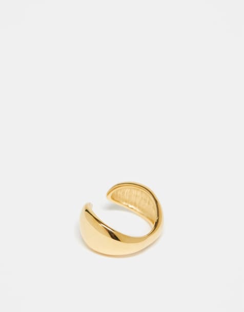 Anillo dorado con diseño abierto de acero inoxidable resistente al agua Paolo de Topshop - view 1