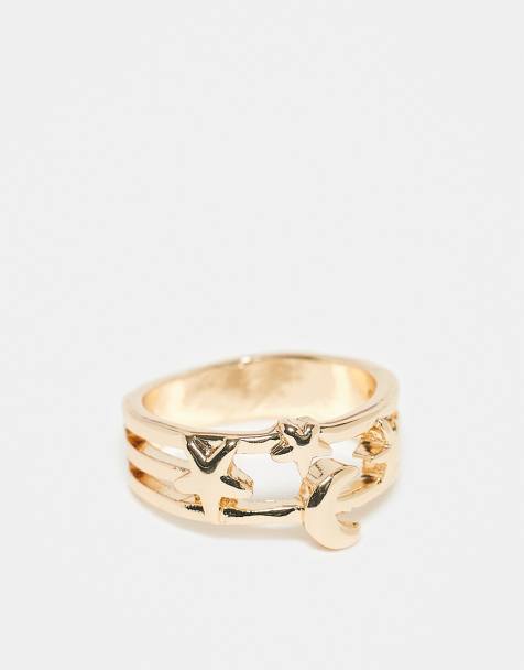 Anillo dorado con diseño celestial de DesignB London - view 1