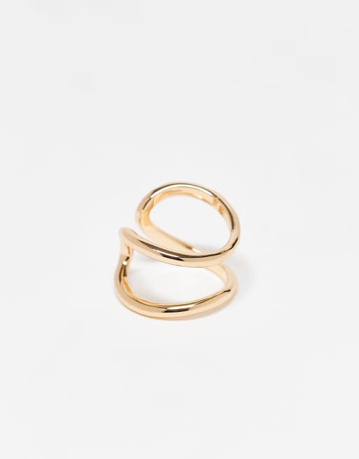 Anillo dorado con diseño envolvente y detalle de cristal de ASOS DESIGN, 3 de 3