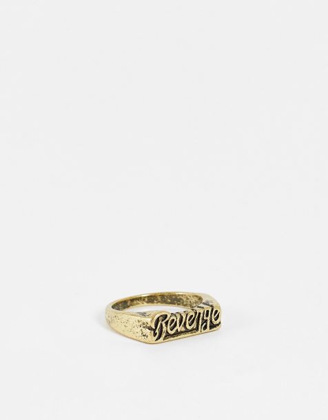 Anillo dorado con diseño "Revenge" de Vintage Supply - view 1