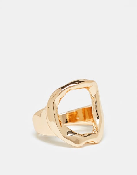 Anillo dorado efecto fundido de DesignB London - view 1