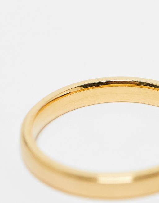 Anillo dorado fino de acero inoxidable resistente al agua de ASOS DESIGN, 4 de 4