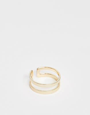 Anillo dorado para el dedo del pie con diseño de hilera doble de ASOS DESIGN