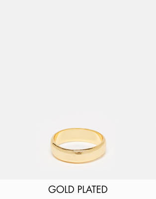 Anillo minimalista con diseño de banda chapado en oro de 14 quilates de ASOS DESIGN
