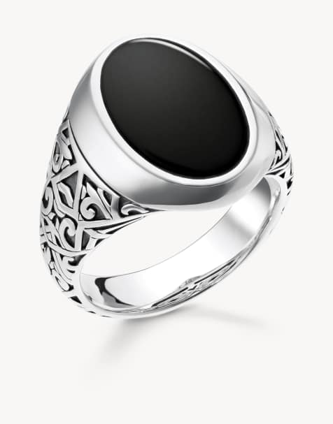Anillo negro y plateado de Thomas Sabo - view 1