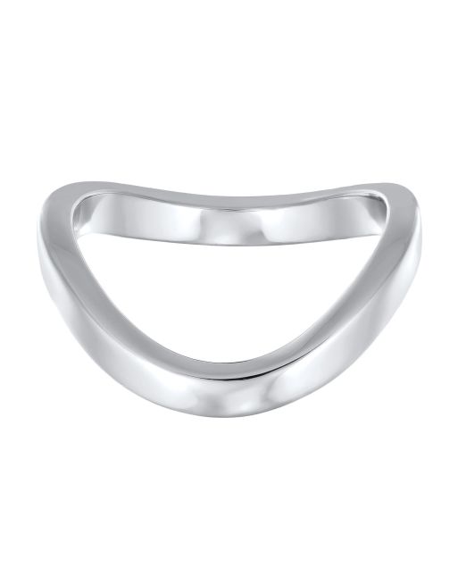 Anillo plateado apilable básico con diseño ondulado para mujer de Elli