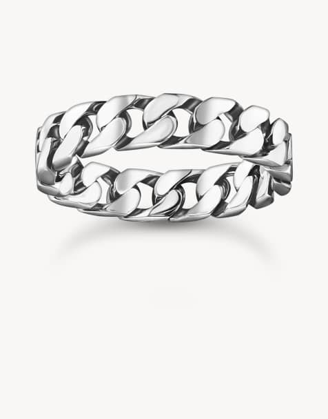 Anillo plateado con diseño de cadena de Thomas Sabo  - view 1