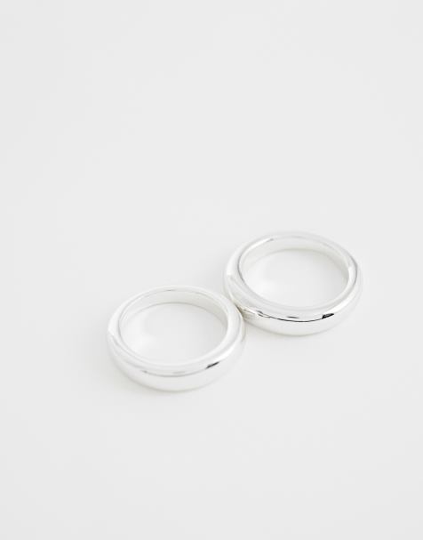 Anillo plateado doble apilable de & Other Stories - view 1