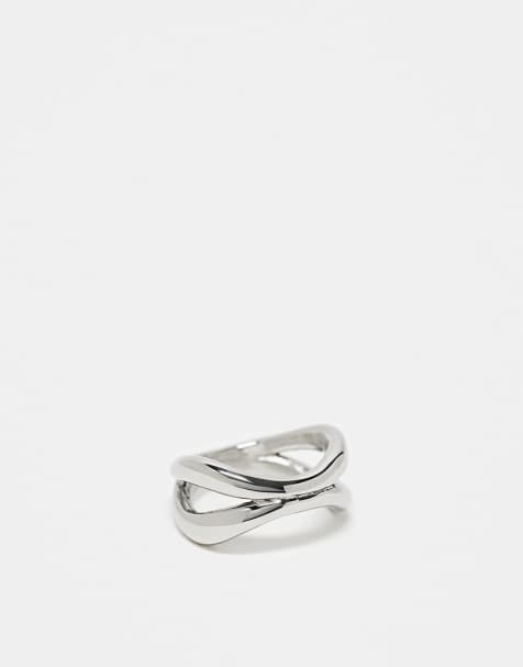 Anillo plateado para festivales con diseño envolvente de acero inoxidable resistente al agua de ASOS DESIGN - view 1