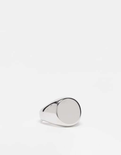 Anillo plateado tipo sello básico con diseño circular de Lost Souls