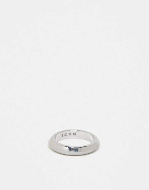 Anillo tipo alianza de color plateado de Icon Brand