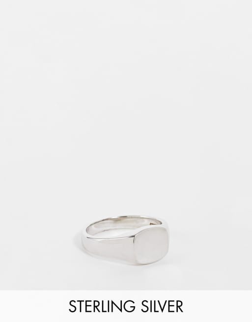 Anillo tipo sello blanco de plata de ley de Serge DeNimes