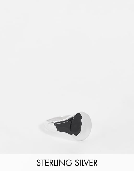 Anillo tipo sello de plata de ley Overflow de Serge DeNimes